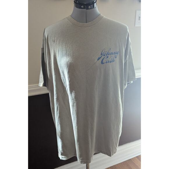 Johnny‎ Cash Men's Walk the Line Cotton Graphic Tee Tan Size XL NWOT - Picture 2 of 5